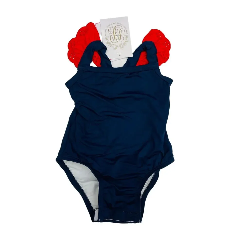 NWT TBBC 0/6M Long Bay Bathing Suit in Nantucket Navy